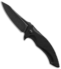 Brous Tanium Design T4 Flipper Knife Black G10 (4" Acid Washed)