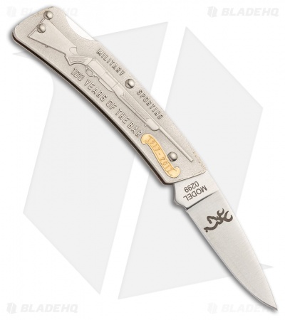 Browning BAR Hunting Folder Lockback Knife Gold (2.25