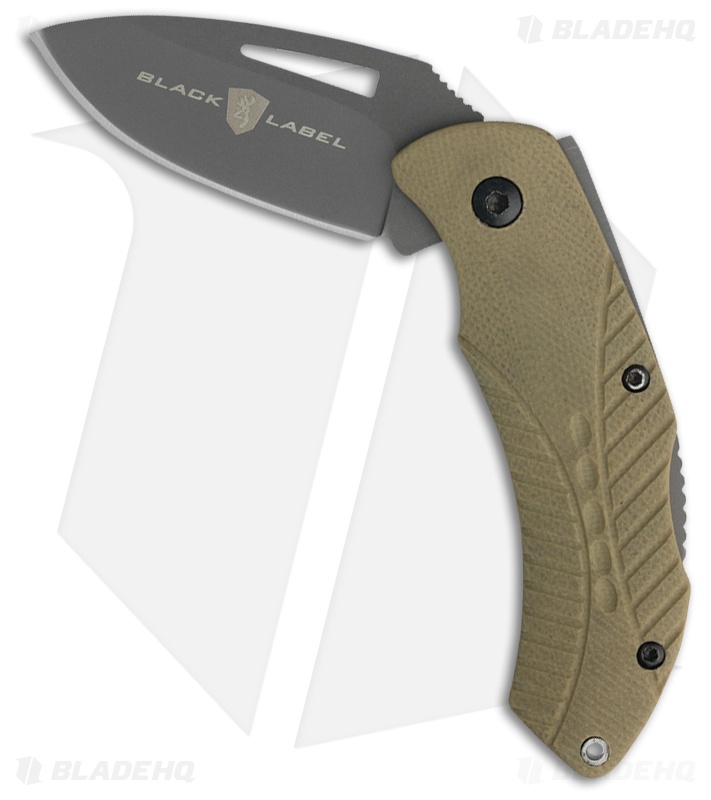 Browning Black Label TNT Lockback Knife Tan G-10 (1.875" Gray)