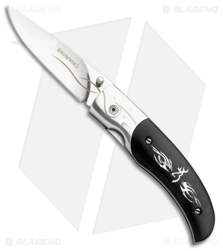 Browning Buckmark Artwork Large Liner Lock Black Micarta (3" Mirror) 322721