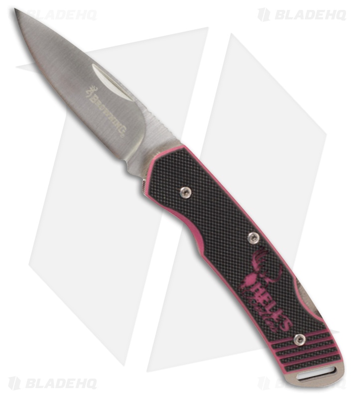 Browning Hell's Belles Lockback Knife Black/Pink G-10 (2.375