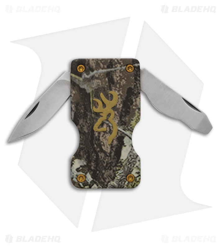Browning Money Clip Pocket Knife Camo (1.375" Satin) 3220124