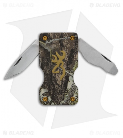 Browning Money Clip Pocket Knife Camo (1.375" Satin) 3220124