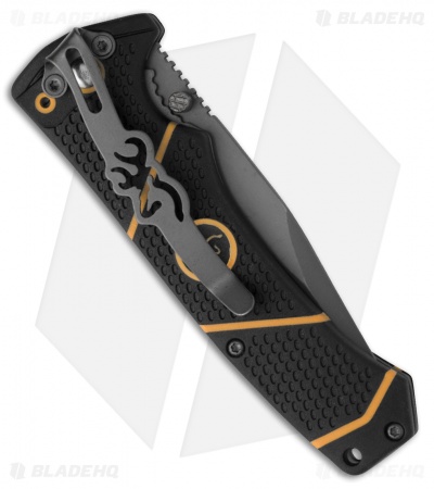 Browning Small Haul Large Liner Lock Knife Black/Orange Polymer (3.375" Gray)