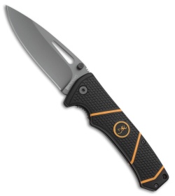 Browning Long Haul Large Liner Lock Knife Black/Orange Polymer (3.5&quot; Gray) | 91011