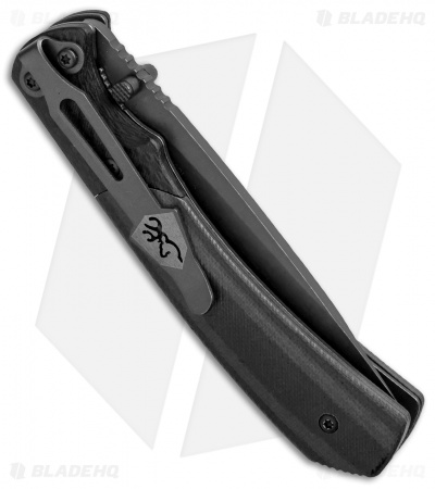 Browning Black Label Thin Ice Liner Lock Knife Black G-10 (3.375" Gray)