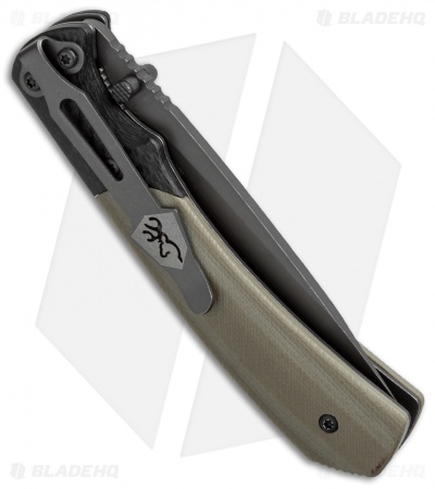 Browning Black Label Thin Ice Liner Lock Knife Tan G-10 (3.375" Gray)