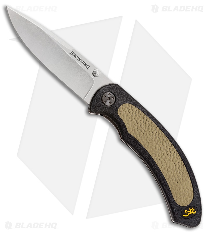 Browning Cayman Liner Lock Knife Tan (3.375" Satin) BR0036