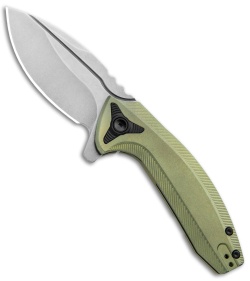 BRS E-Volve Apache Frame Lock Flipper Knife Green Ti (2.78" Stonewash) 