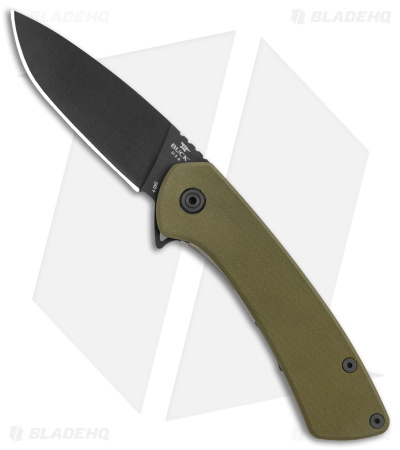 Buck 040 Onset Frame Lock Knife OD Green G-10 (3.4" Black S45VN)