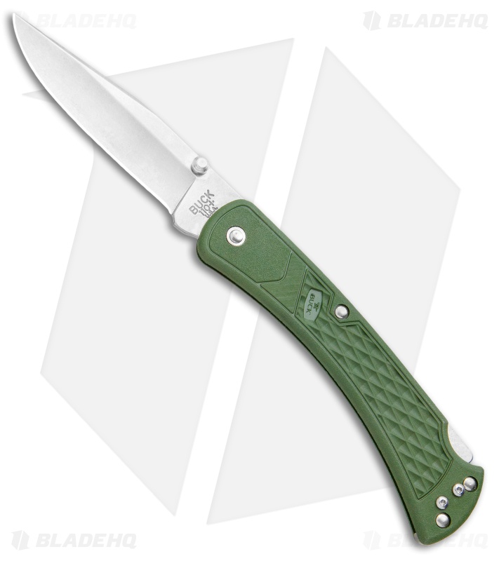 Buck 110 Slim Select Lockback Knife OD Green (3.625" Satin) 0110ODS2