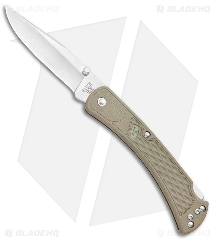 Buck 110 Slim Select Lockback Knife Tan (3.625" Satin) 0110BRS2-B
