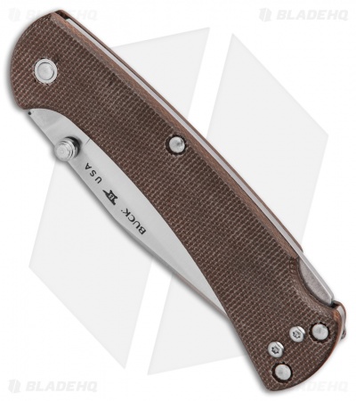 Buck 112 Slim Pro Lockback Knife Brown Micarta (3" Satin)