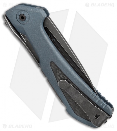 Buck 829 Marksman Elite Folding Knife Blue w/ Carbon Fiber Inlay (3.5" Black SW)