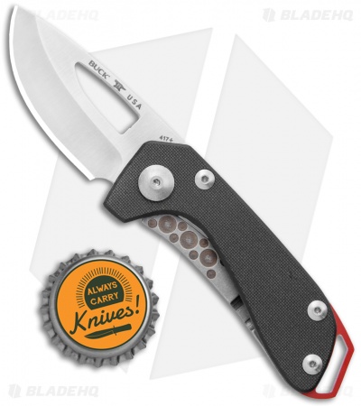 Buck Budgie Frame Lock Knife Black G-10 (2" Satin)