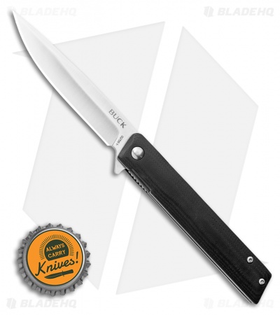 Buck Decatur Liner Lock Knife Black G-10 (3.5" Satin) 0256BKS