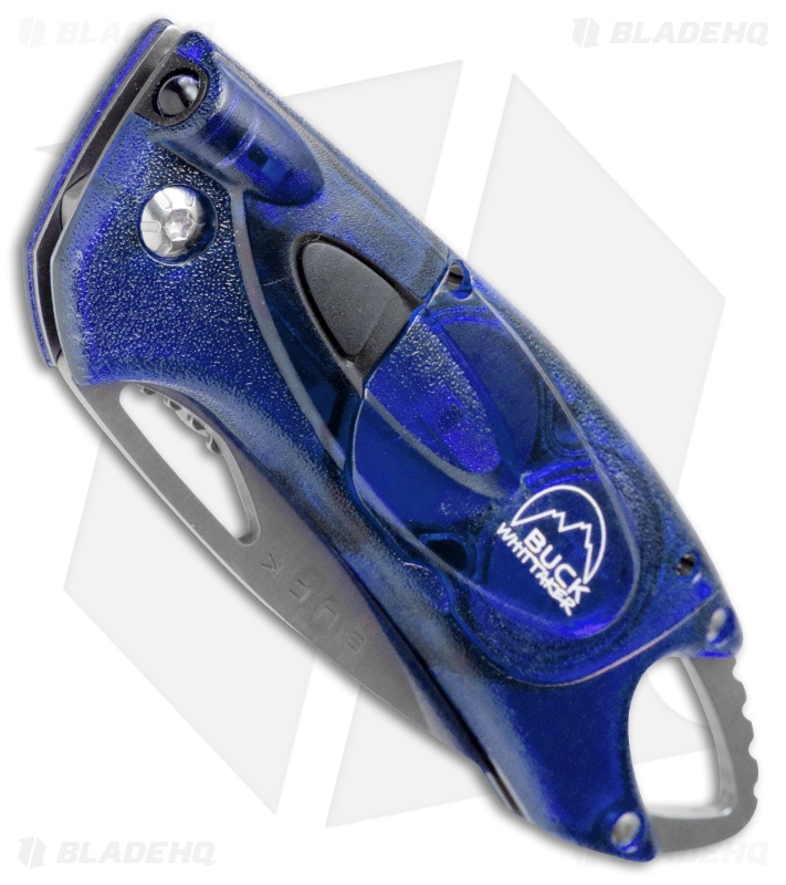 Buck Lumina LED Liner Lock Knife Translucent Blue (3" Satin Serr)