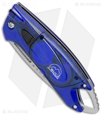 Buck Lumina LED Liner Lock Knife Translucent Blue (3" Satin Serr)