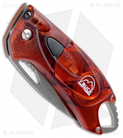 Buck Lumina LED Liner Lock Knife Translucent Red (3" Satin Serr)
