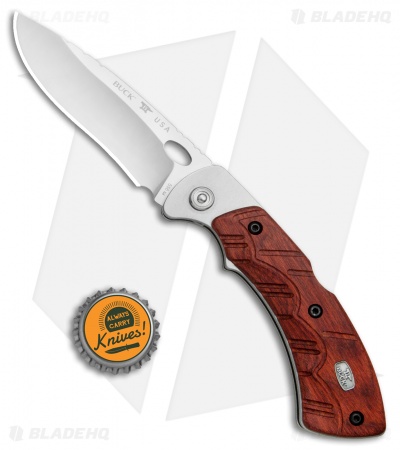 Buck Open Season Folding Skinner Lockback Knife Red Wood (3.75" Satin) 0556RWS
