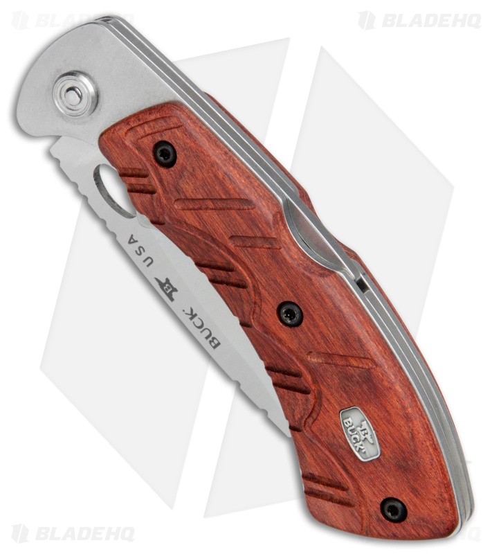 Buck Open Season Folding Skinner Lockback Knife Red Wood (3.75" Satin) 0556RWS
