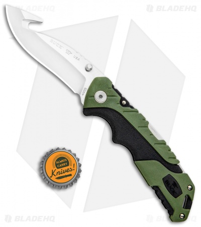 Buck Pursuit Large Guthook Lockback Knife Green GFN (3.5" Satin) 0660GRG