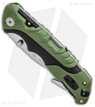 Buck Pursuit Large Guthook Lockback Knife Green GFN (3.5" Satin) 0660GRG