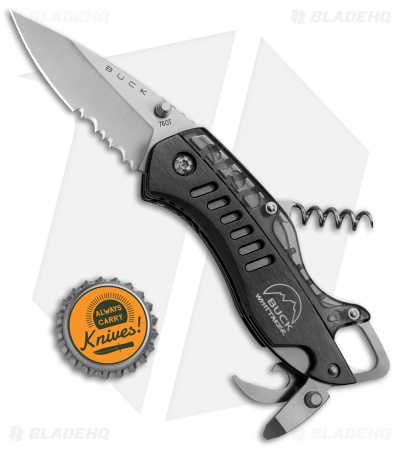 Buck Summit Liner Lock Knife Multi-Tool Black (2.5" Satin Serr)