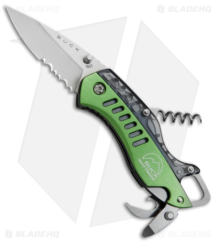 Buck Summit Liner Lock Knife Multi-Tool Green (2.5" Satin Serr)