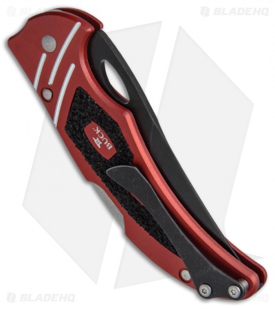 Buck Volt Lock Back Knife Red Aluminum (3.25" Black)