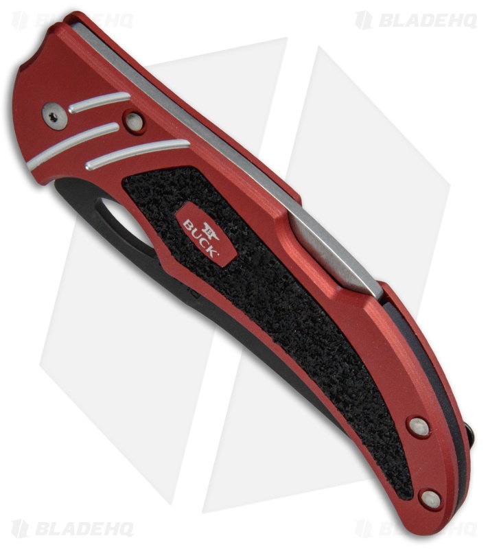 Buck Volt Lock Back Knife Red Aluminum (3.25" Black)