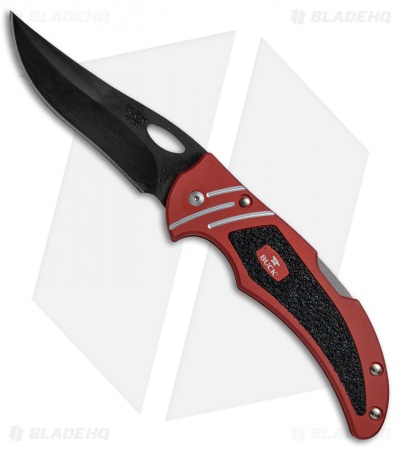 Buck Volt Lock Back Knife Red Aluminum (3.25" Black)