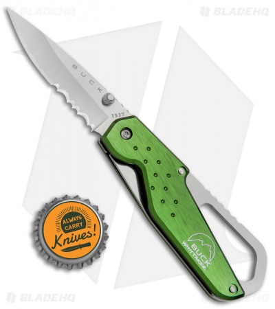 Buck Whittaker Approach Liner Lock Knife Green (2.625" Satin Serr)