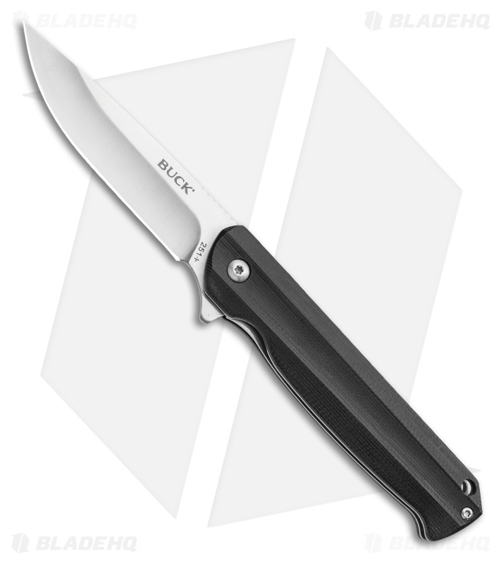 Buck Langford Liner Lock Knife Black G-10 (3.375" Satin) *DISC*