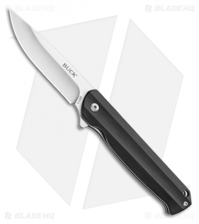 Buck Langford Liner Lock Knife Black G-10 (3.375" Satin) *DISC*