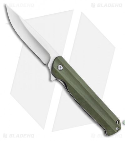 Buck Langford Liner Lock Knife Green G-10 (3.375" Satin) 0251GRS