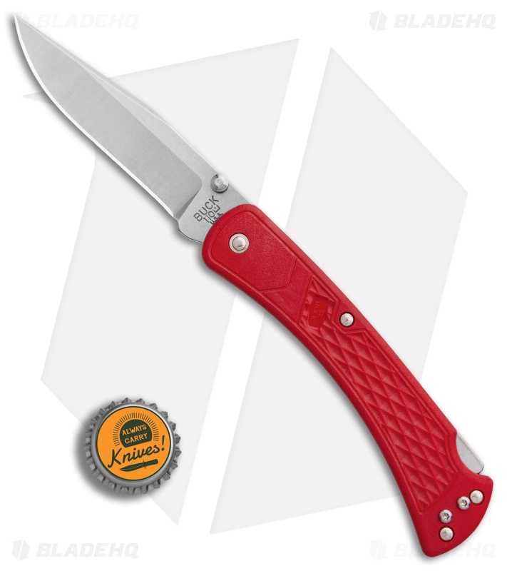 Buck 110 Slim Select Lockback Knife Red GFN (3.75" Satin)