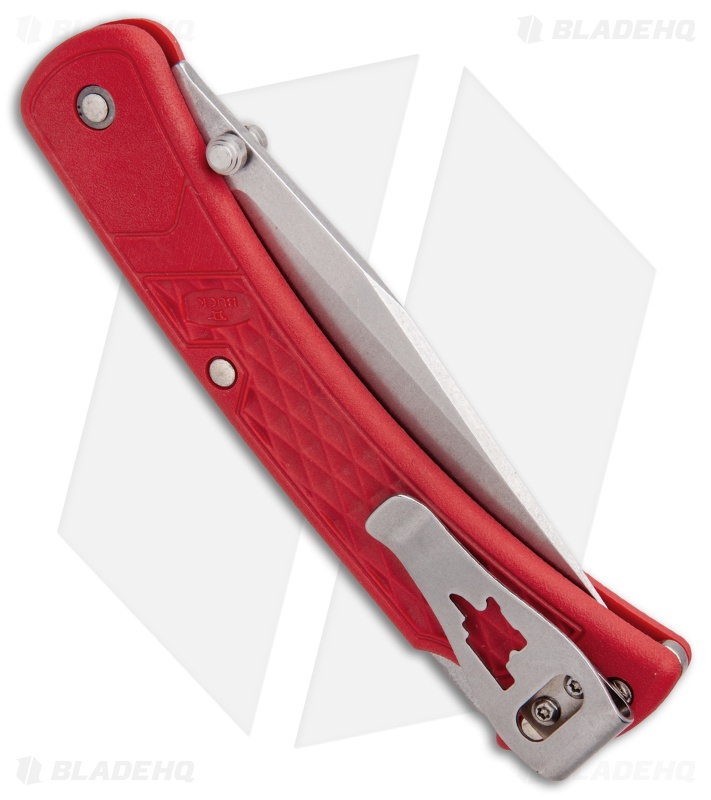 Buck 110 Slim Select Lockback Knife Red GFN (3.75" Satin)