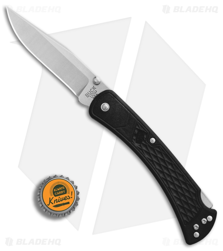 Buck 110 Slim Select Lockback Knife Black GFN (3.75" Satin)