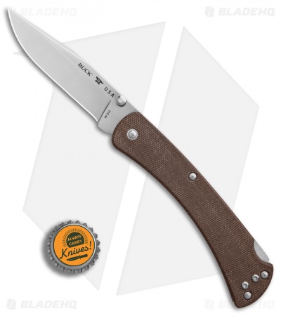 Buck 110 Slim Pro Lockback Knife Brown Micarta (3.75" Satin)