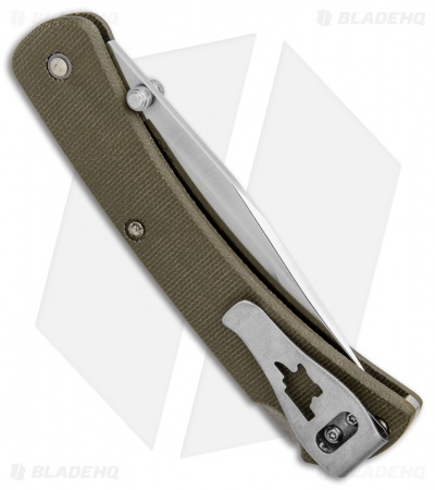 Buck 110 Slim Pro Lockback Knife OD Green Micarta (3.75" Satin)