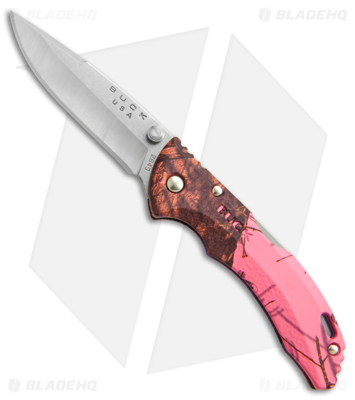 Buck Bantam BBW Lockback Knife Pink Mossy Oak Camo (2.75
