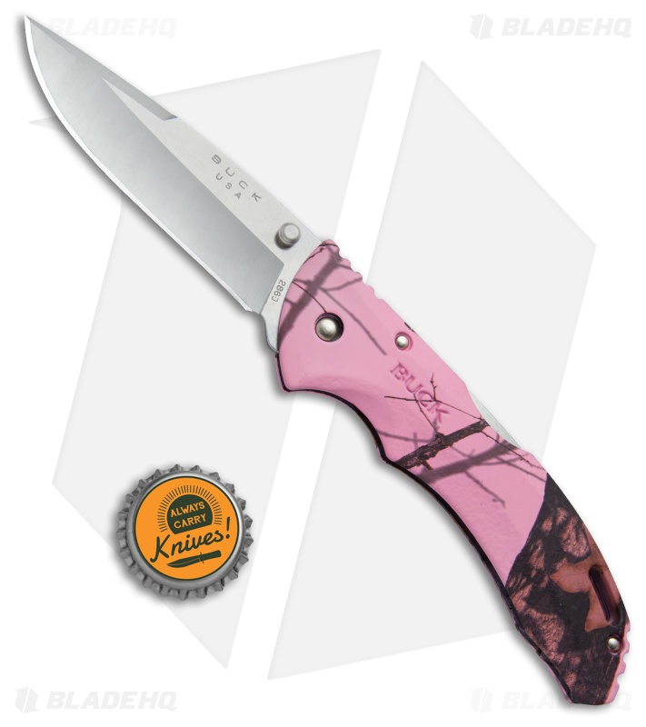 Buck Bantam BHW Lockback Knife Pink Mossy Oak Camo (3.625