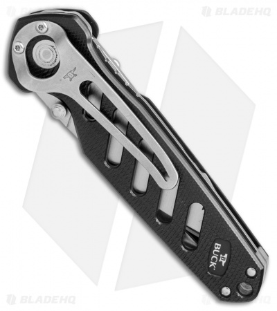 Buck 183 Alpha Crosslock Knife Black w/ Saw & Gut Hook Blade (3" Satin) 0183BKS1