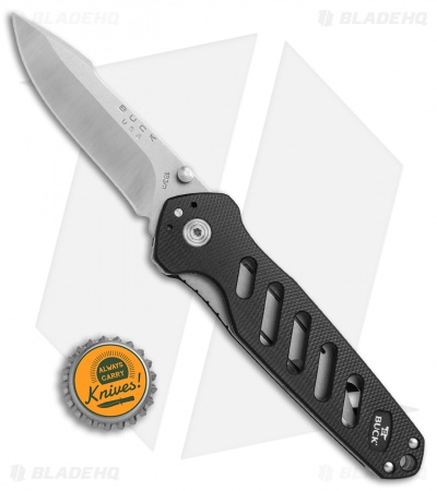 Buck 183 Alpha Crosslock Knife Black w/ Saw & Gut Hook Blade (3" Satin) 0183BKS1