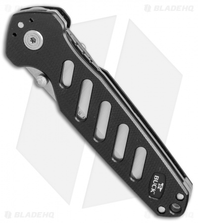 Buck 183 Alpha Crosslock Knife Black w/ Saw & Gut Hook Blade (3" Satin) 0183BKS1