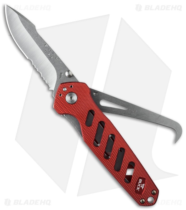 Buck 183 Alpha Crosslock Knife Red Hoofpick (3