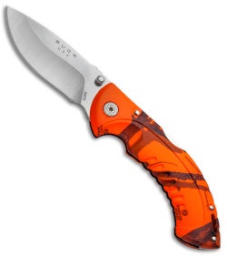 Buck Folding Omni Hunter 10PT Knife Orange Mossy Oak (3" Satin Plain) 