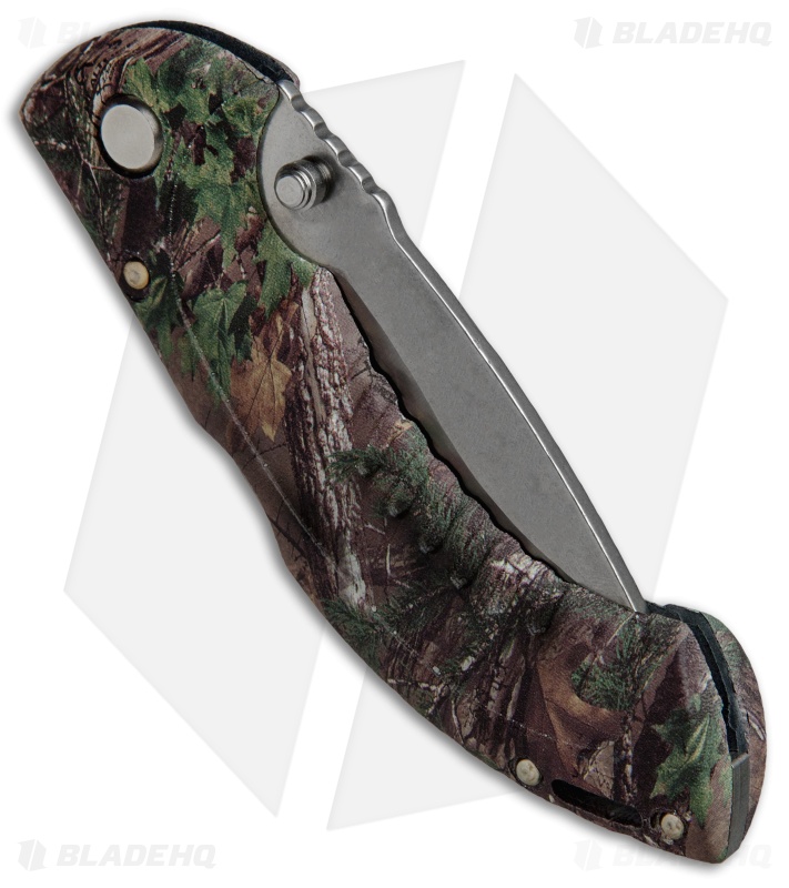 Buck Folding Omni Hunter 10PT Knife Realtree Green Camo (3