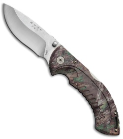 Buck Folding Omni Hunter 10PT Knife Realtree Green Camo (3" Satin) 